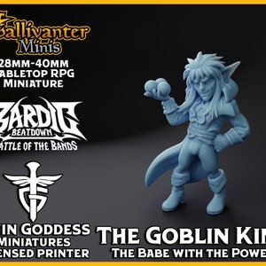 The Goblin King, Rock Star and Alleged Kidnapper | Twin Goddess Miniatures: Bardic Beatdown | 28mm 32mm Mini