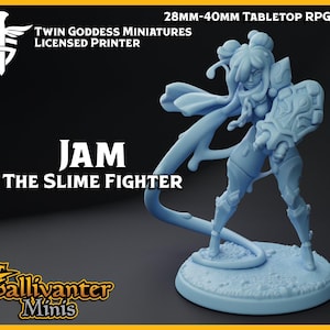 Jam, the Slime Fighter | Twin Goddess Miniatures: Monstergirls & Guy | 28mm 32mm 35mm 40mm Resin Gaming Figurine
