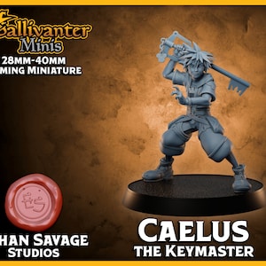 Caelus, the Keymaster | Ethan Savage Studios: Retro Gaming Heroes | 28mm 32mm 35mm 40mm Resin Gaming Figurine