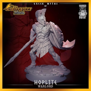 Hoplite Warlord | Drunken Dwarf: Greek Myths | 28mm 32mm 35mm 40mm Resin Gaming Figurine