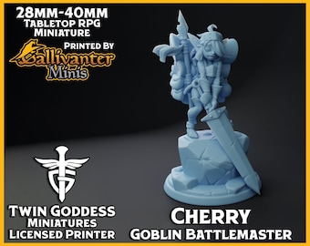 Cherry, the Goblin Battle Master | Twin Goddess Miniatures: Goblin Takeover Vol.1 | 28mm 32mm 35mm 40mm Resin Gaming Figurine