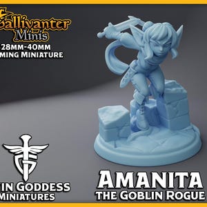 Amanita, the Goblin Rogue | Twin Goddess Miniatures: Goblin Takeover Vol.2 | 28mm 32mm 35mm 40mm Resin Gaming Figurine