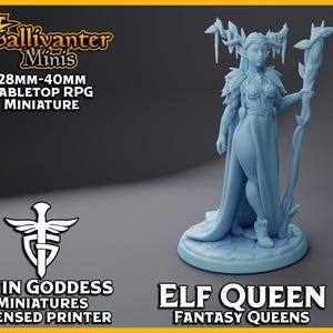 Wood-Elf Queen | Twin Goddess Miniatures: Fantasy Queens | 28mm 32mm 35mm 40mm Resin Gaming Figurine