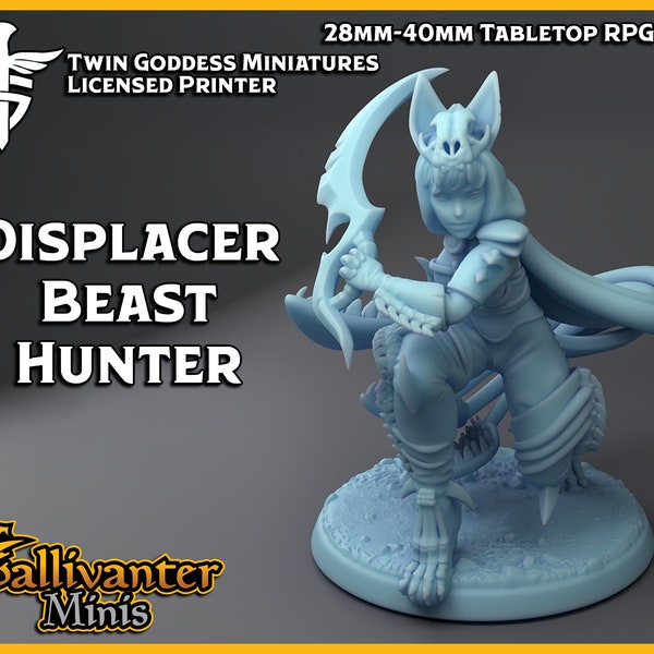 Displacer Beast Hunter | Twin Goddess Miniatures: Monster Hunters | 28mm 32mm 35mm 40mm Resin Gaming Figurine