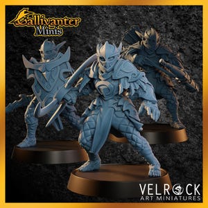 Elf Sentinel Squad Miniatures, Drow Fighter Ranger, Fantasy RPG Figurine