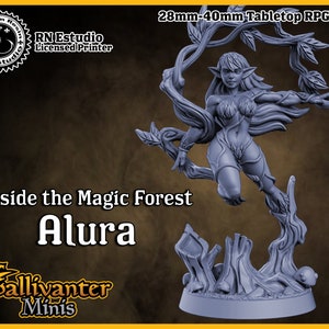 Alura, la pin-up elfe des bois | RN Estudio : À l'intérieur de la forêt magique Vol.01 | Figurine de jeu en résine 28 mm 32 mm 35 mm 40 mm