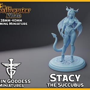 Stacy, the Succubus | Twin Goddess Miniatures: Boss Monsters | 28mm 32mm 35mm 40mm Resin Gaming Figurine
