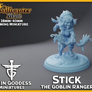 Stick, the Goblin Ranger | Twin Goddess Miniatures: Goblin Takeover Vol.2 | 28mm 32mm 35mm 40mm Resin Gaming Figurine