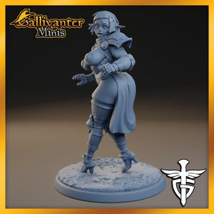Pointless Skimpy Armor Elf | Twin Goddess Miniatures x Rizdraws | Sexy NSFW Pinup Elf Model 28mm 32mm DnD Pathfinder Resin Tabletop Mini