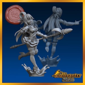 Alara, the Water Goddess | Ethan Savage Studios: Retro Anime Heroes | 28mm 32mm 35mm 40mm Resin Gaming Figurine