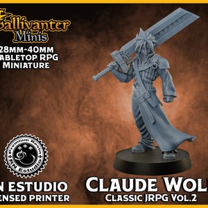 Claude, the Wolf | RN Estudio: Classic JRPG Vol.02 | 28mm 32mm 35mm 40mm Resin Gaming Figurine