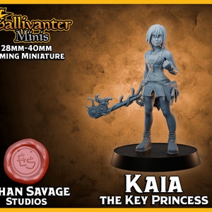 Kaia, the Key Princess | Ethan Savage Studios: Retro Gaming Heroes | 28mm 32mm 35mm 40mm Resin Gaming Figurine