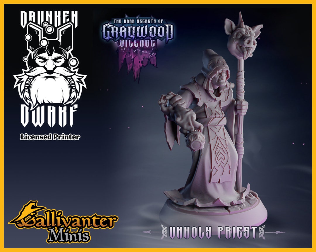 Unholy Priest Drunken Dwarf the Dark Secrets of Graywood - Etsy
