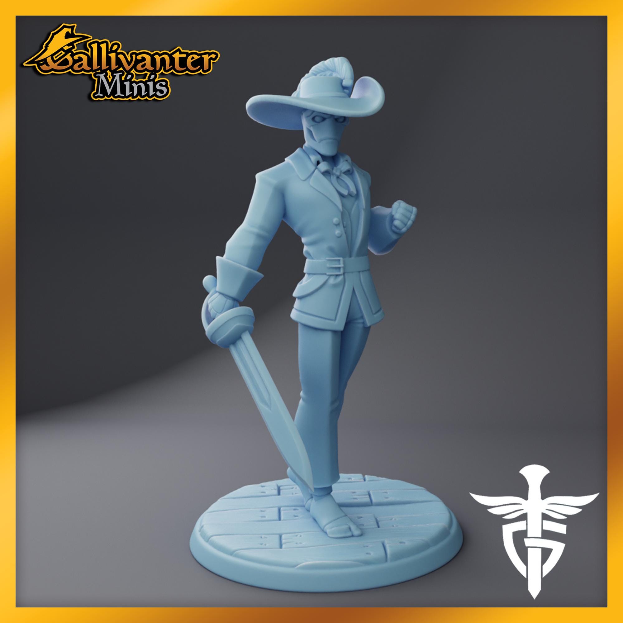 Warforged Swashbuckler with Rapier | 28mm / 32mm D&D Pathfinder Miniature Fantasy Figurine | by Twin Goddess Miniatures
