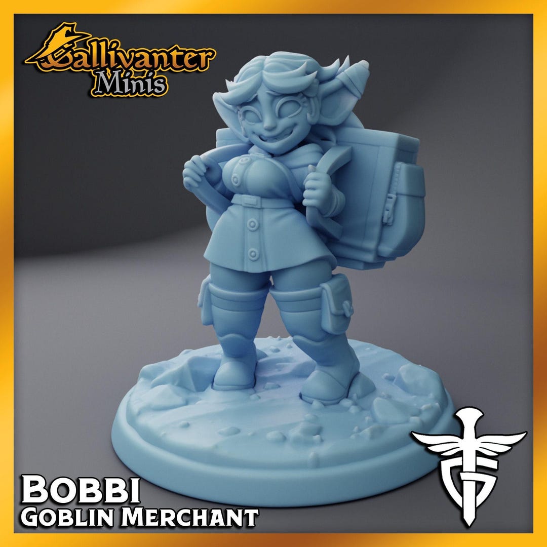 Bobbi, the Goblin Merchant Twin Goddess Miniatures: Goblin Takeover  28mm 32mm 35mm 40mm Resin Gaming Figurine