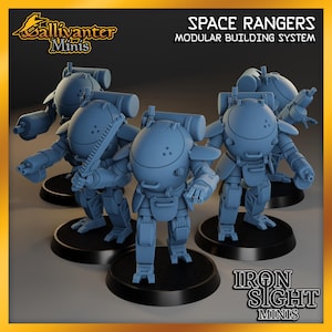Ironsight Rangers Rifle Squad w/ Modular Unit Building | Iron Sight Minis | 28mm 32mm 35mm 40mm Resin Gaming Figurine