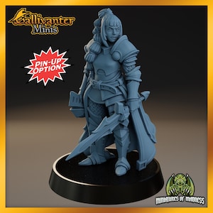 Ester Sunwalker, the Female Paladin Cleric w/ Pin-Up Option | Miniatures of Madness | 28mm 32mm 35mm 40mm Resin NSFW Gaming Figurine