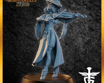 Silv, Female Elf Bard | Fantasy Tabletop RPG Figurine by Twin Goddess Miniatures