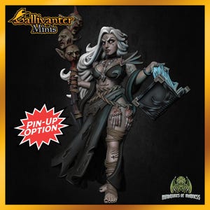 Reina, the Outcast Sorceress w/ Pin-Up Option | Miniatures of Madness | 28mm 32mm 35mm 40mm Resin NSFW Gaming Figurine