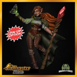 Loreil Softvale, the Elf Druid w/ Pin-Up Option | Miniatures of Madness | 28mm 32mm 35mm 40mm Resin NSFW Gaming Figurine