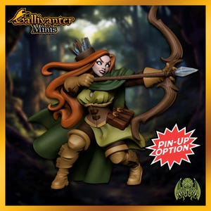 Florence, the Archer w/ Pin-Up Option | Miniatures of Madness | 28mm 32mm 35mm 40mm Resin NSFW Gaming Figurine