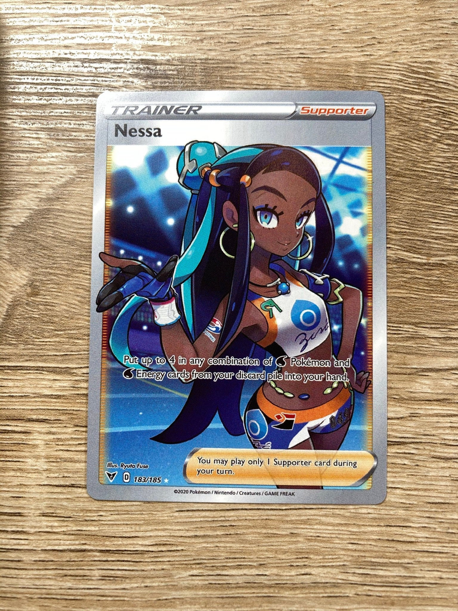 Trainer Nessa Custom Made Pokémon Card Supporter Vivid Voltage | Etsy