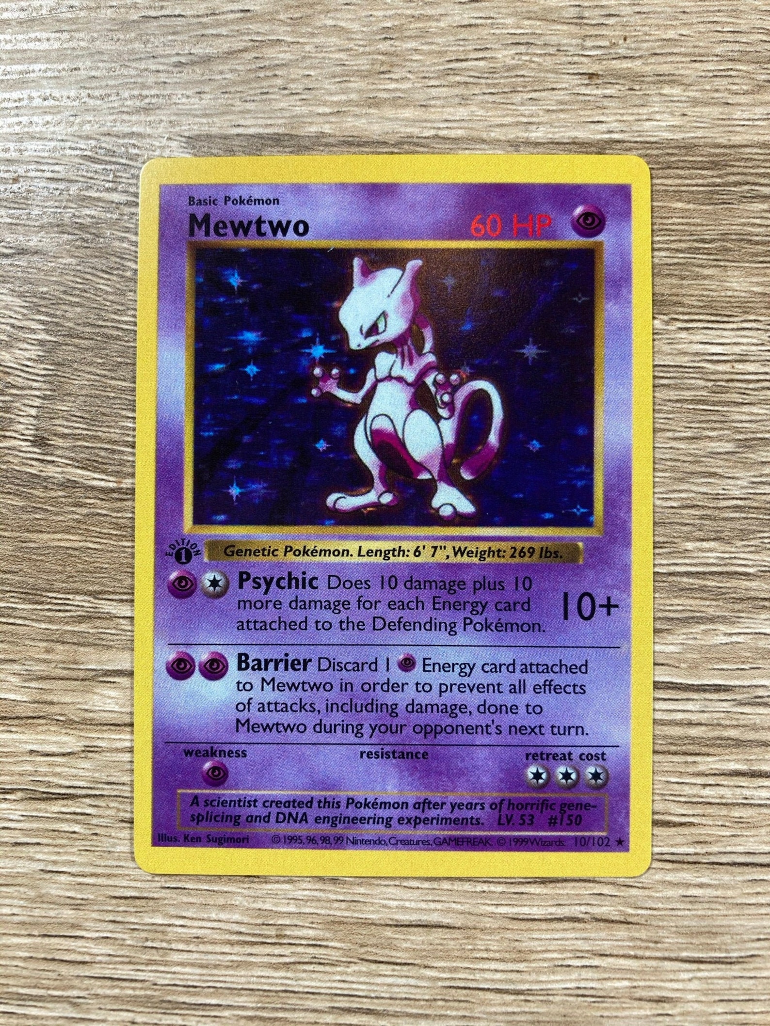 Mewtwo 1st Edition Custom Made Pokémon Card Shadowless | Etsy