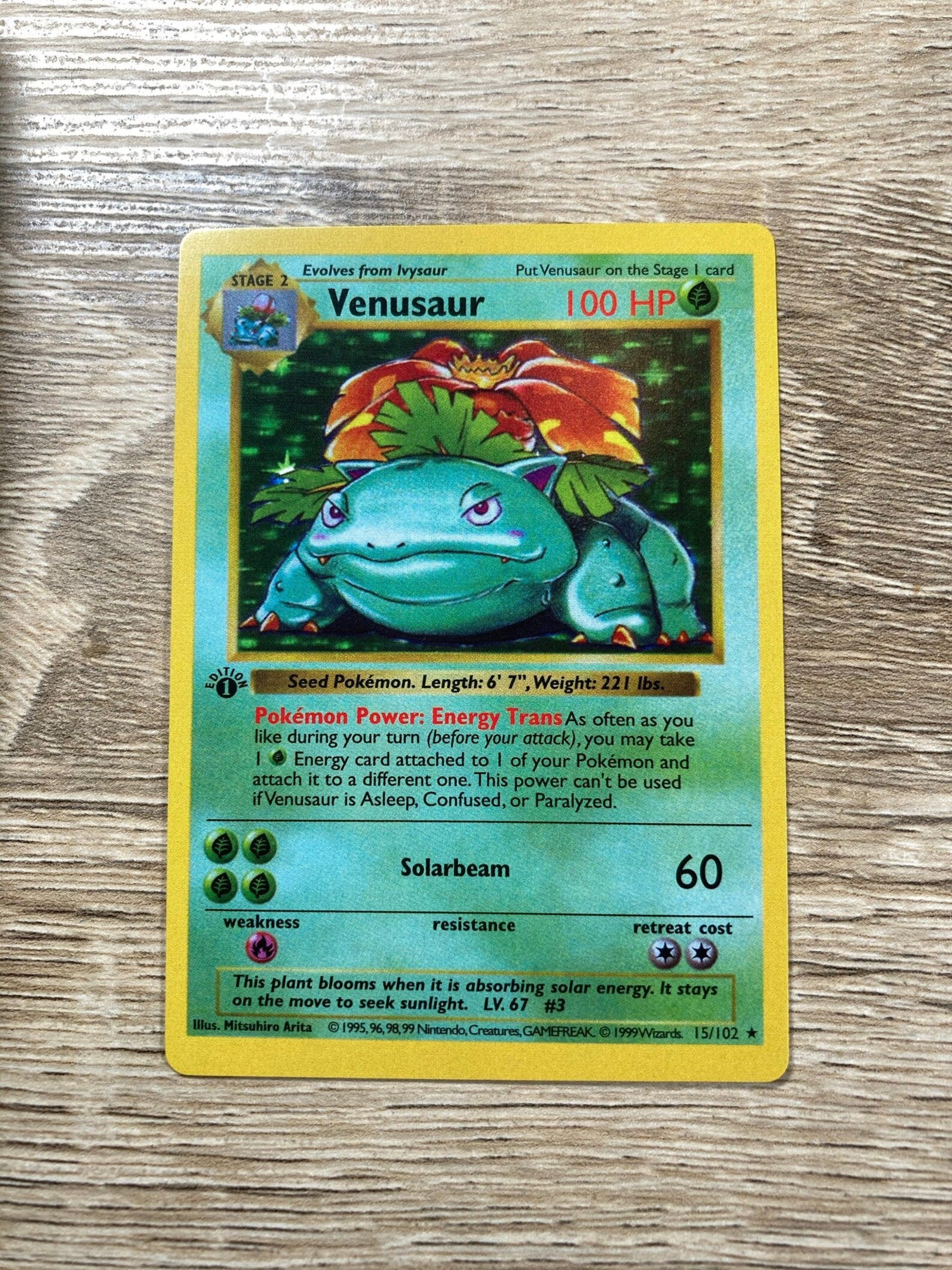 Venusaur Shadowless 1st Edition Custom Made Pokémon Card Etsy