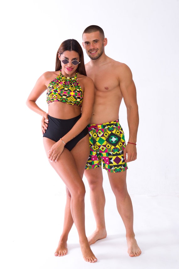 Couple Matching Swimsuit High Waist 