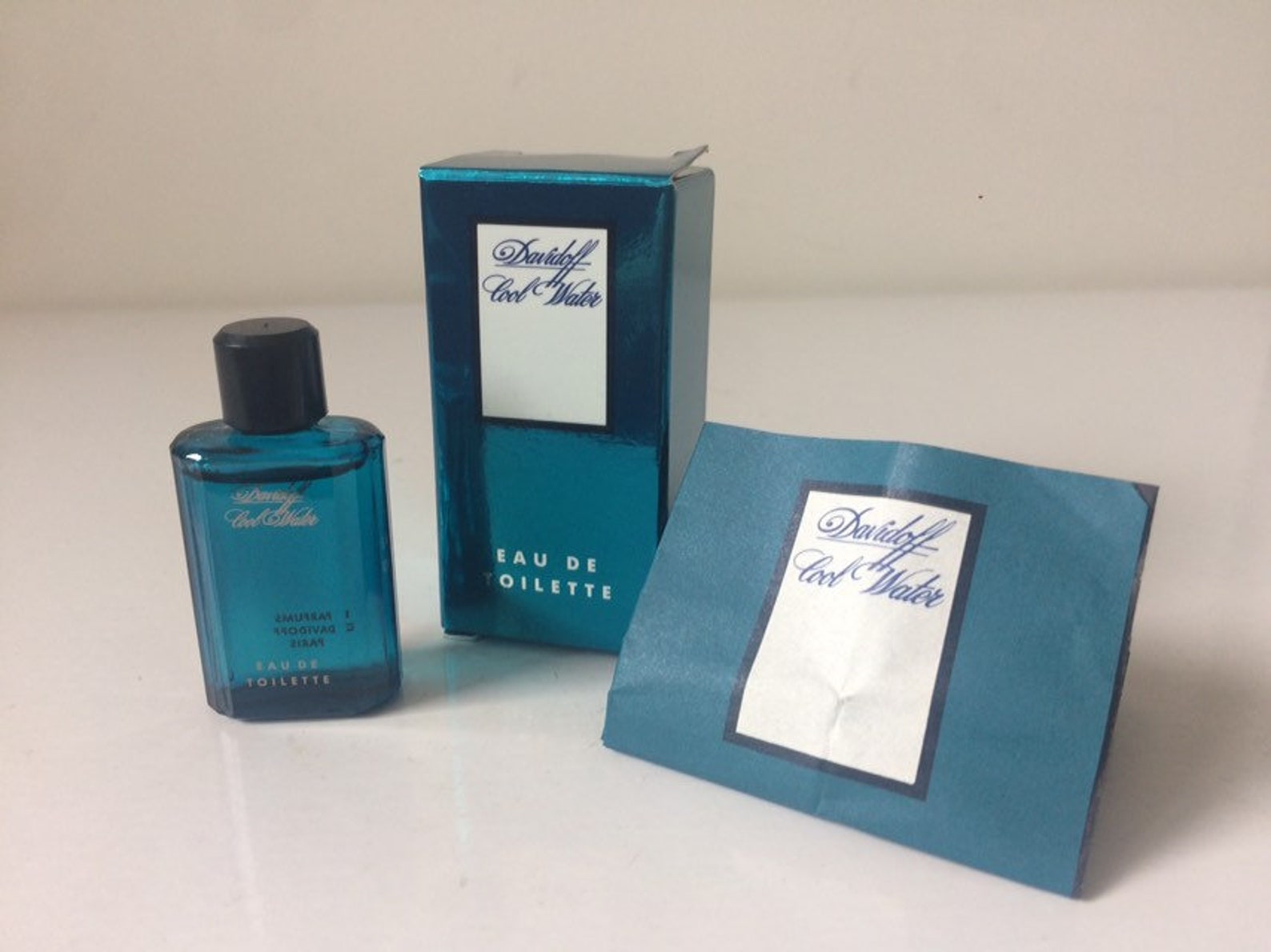 COOL WATER by Davidoff 1988 Vintage MINIATURE discontinued 3.5 Etsy