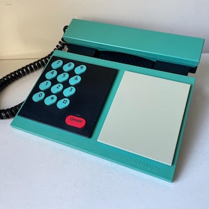 Vintage  Bang & Olufsen - BEOCOM 500 corded analogue phone turquoise Green and  multicolors Danish Design