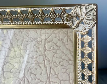 Vintage Metal Picture Frame 28 cm x 22 cm  CONVEX glass
