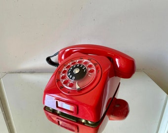Vintage RED Rotary Danish design Telephone 1960’s