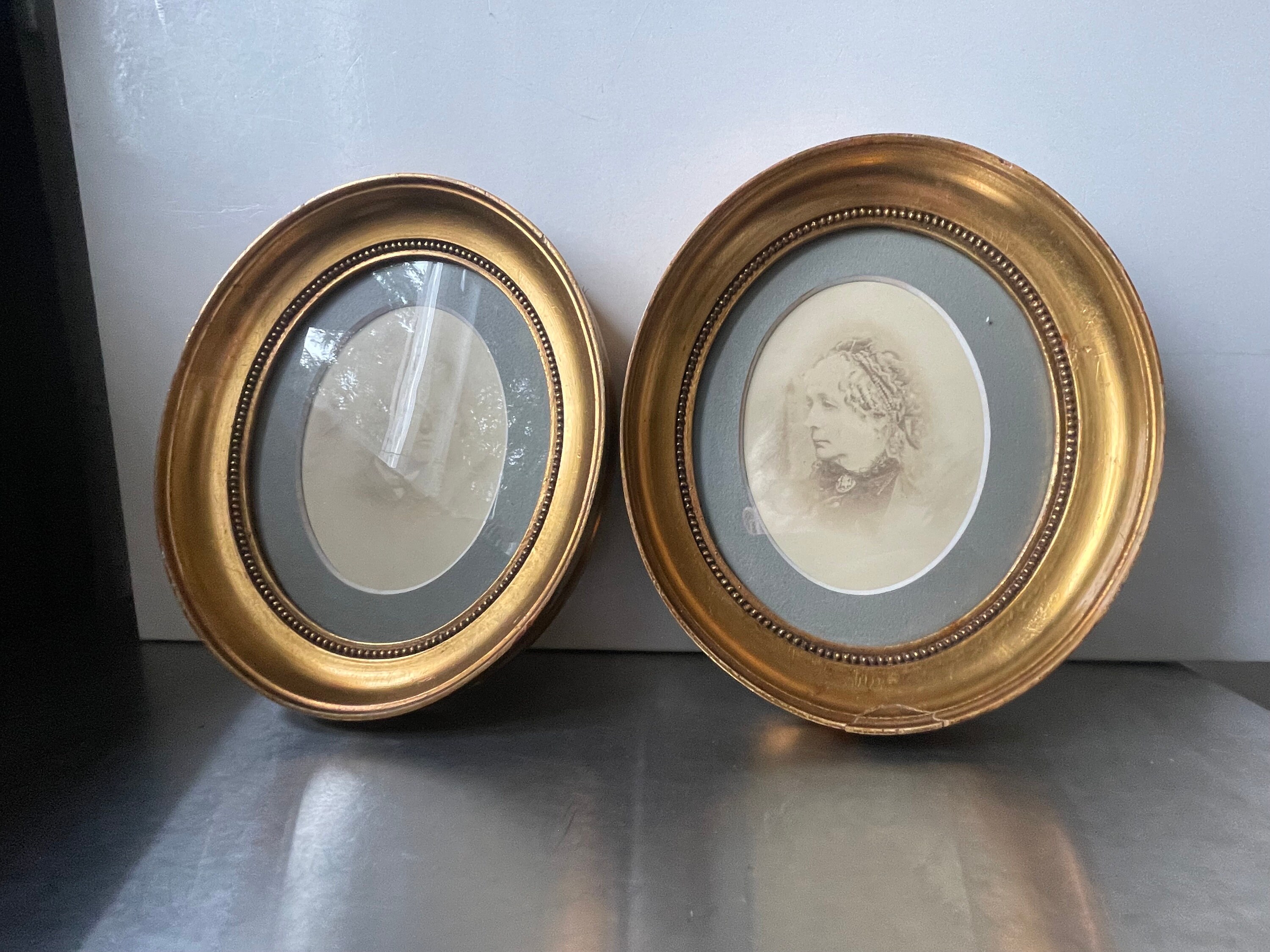 Pair of Antique Gilded Oval Picture Frames Each 20 Cm X 17 Cm - Etsy