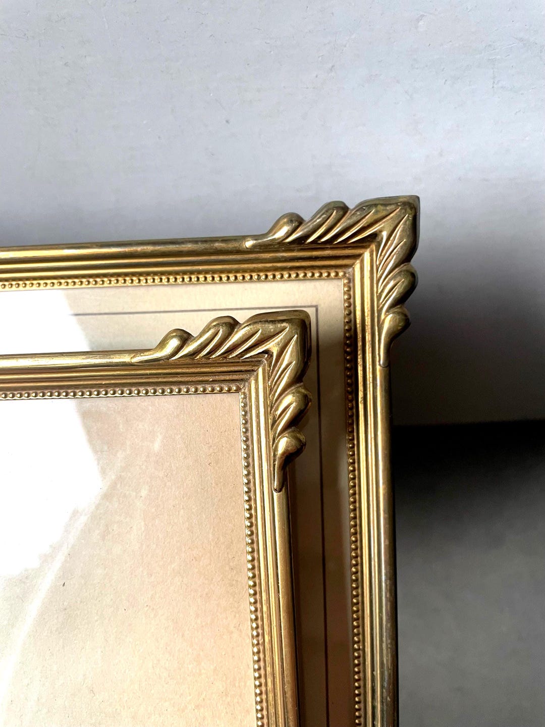 Pair of ART Decometal Frame Brass 19 Cm X 14.5 Cm CONVEX Glass - Etsy