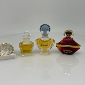 Lot of 3 Mitsouko  Shalimar & Samsara by Guerlain Pure PARFUM Extrait vintage miniatures