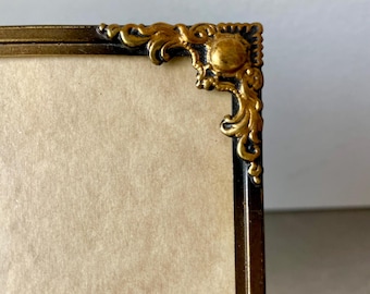 Antique Metal Picture Frame 22.5 cm x 16.5 cm  CONVEX glass