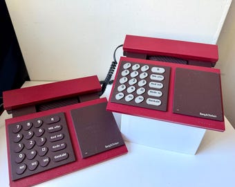 Vintage  Bang & Olufsen - BEOCOM 1000 corded analogue phone  BURGUNDY Red Danish Design
