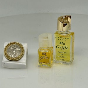 Set of 2 MA GRIFFE by Carven 1946 vintage Pure Parfum & Parfum De Toilette Miniatures