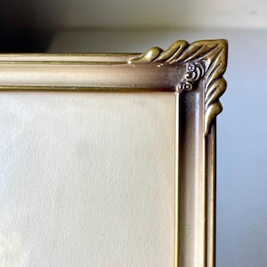 ART DECO vintage Metal Gold coloured Picture Frame brass 20 cm x 15 cm Convex glass