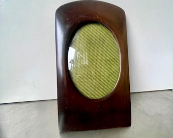 Antieke art DECO mahoniehouten lijst afmetingen: 23 x 13 cm CONVEX glas