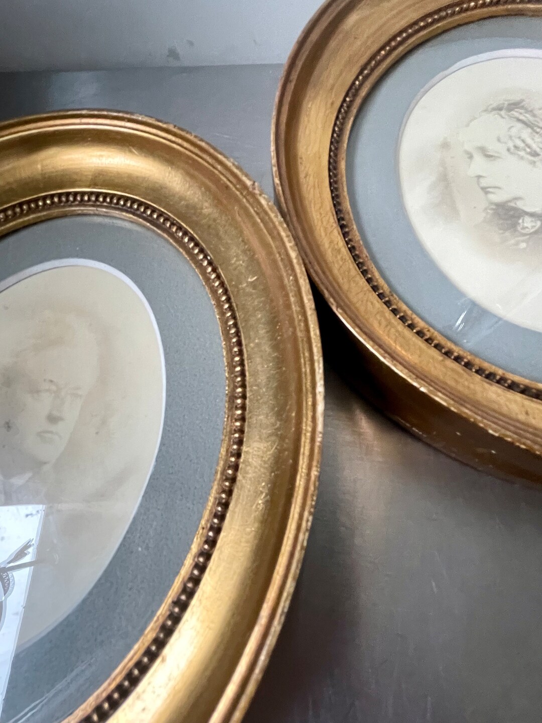 Pair of Antique Gilded Oval Picture Frames Each 20 Cm X 17 Cm - Etsy