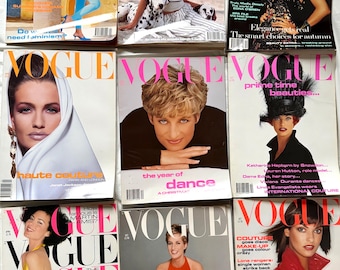 UK VOGUE magazines  1990's Vintage British Vogue