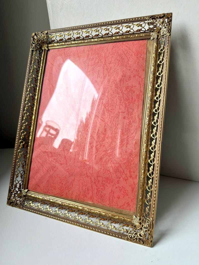 Vintage Metal Picture Frame Large Size 28cm X 22cm CONVEX Glass - Etsy