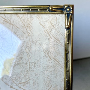 ART DECO  Metal Picture Frame 15 cm x 12.5 cm  CONVEX glass