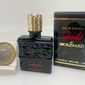 HABANITA  by Molinard Lalique bottle ,5 ml Miniature vintage