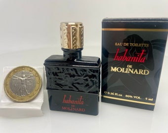 HABANITA  by Molinard Lalique bottle ,5 ml Miniature vintage (0.16 FL.oz)