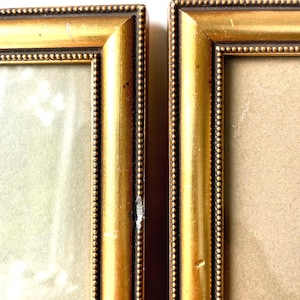 Pair of Antique Gilded Wooden Frames with pearl border