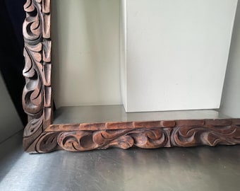 Antique handcarved frame Cedarwood 58 cm x 48 cm