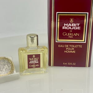 HABIT ROUGE By Guerlain Vintage Eau de Toilette MINIATURE 4 ml  (0.13 Fl.oz)